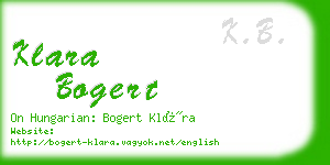 klara bogert business card